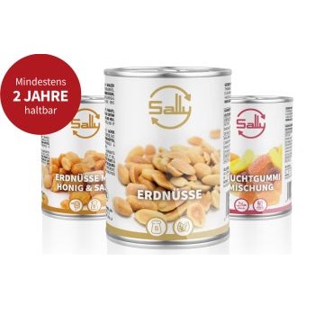 SALLY Mix-Set: 24 SALLY Dosen (1 Dose jeder Sorte) MHD 03-2026 / including 24 Sally types