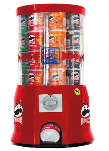 PRINGLES Thekenautomat Rot 28 Dosen 2 EUR - NEU